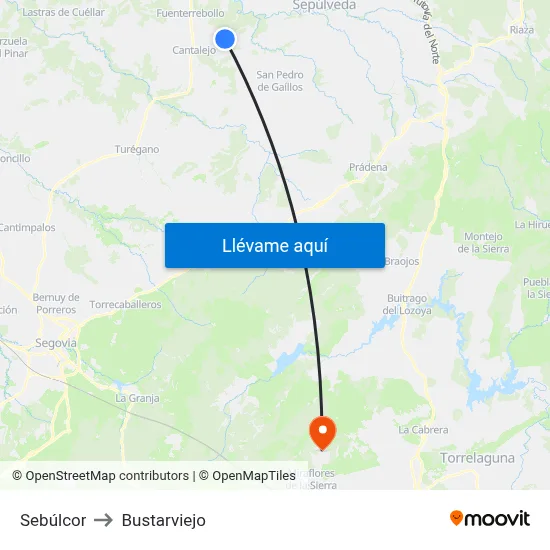 Sebúlcor to Bustarviejo map
