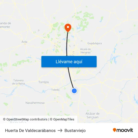 Huerta De Valdecarábanos to Bustarviejo map