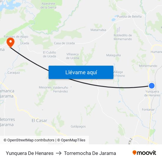 Yunquera De Henares to Torremocha De Jarama map