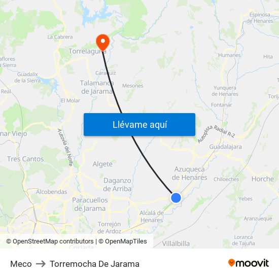 Meco to Torremocha De Jarama map