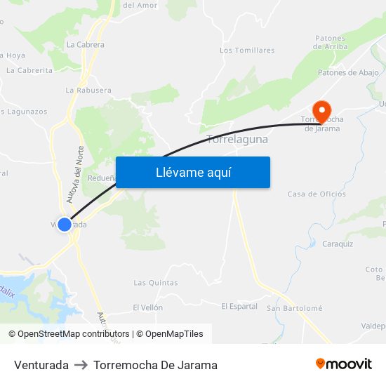 Venturada to Torremocha De Jarama map