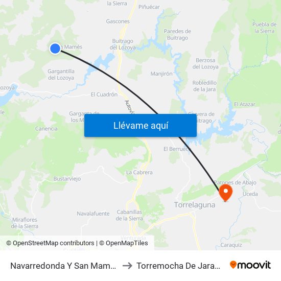 Navarredonda Y San Mamés to Torremocha De Jarama map