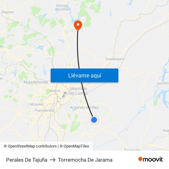 Perales De Tajuña to Torremocha De Jarama map