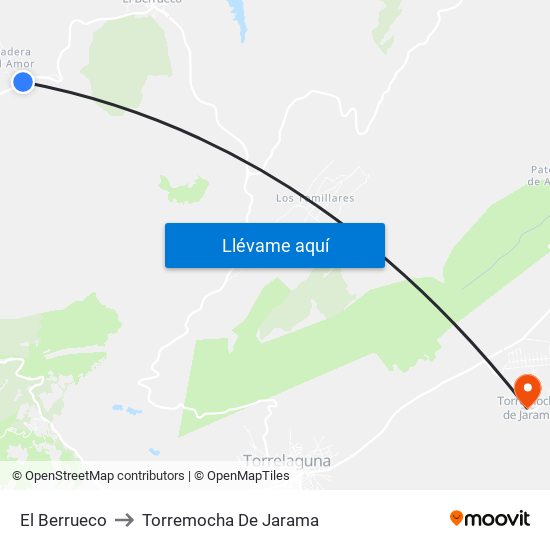 El Berrueco to Torremocha De Jarama map