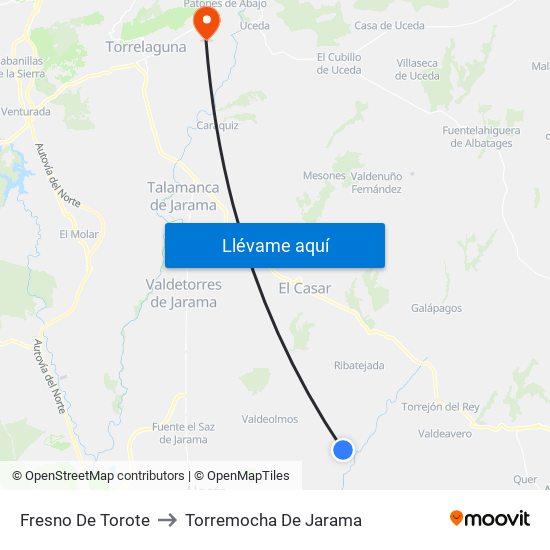 Fresno De Torote to Torremocha De Jarama map