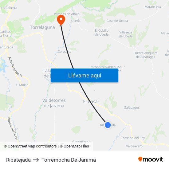 Ribatejada to Torremocha De Jarama map