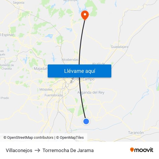 Villaconejos to Torremocha De Jarama map
