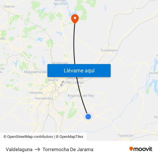 Valdelaguna to Torremocha De Jarama map