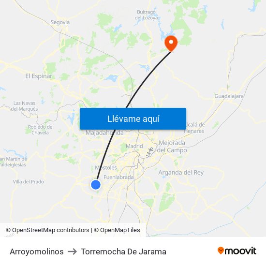 Arroyomolinos to Torremocha De Jarama map