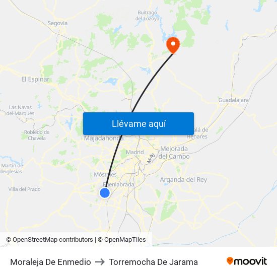 Moraleja De Enmedio to Torremocha De Jarama map