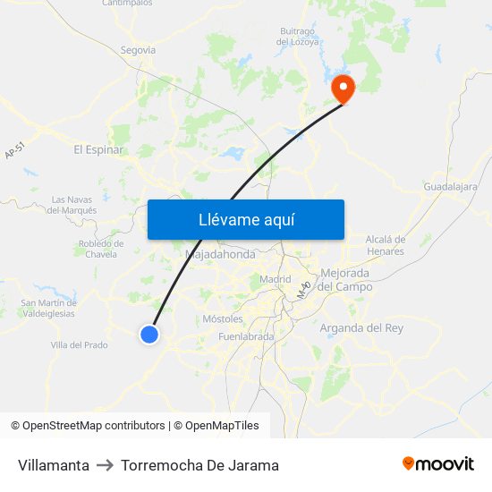 Villamanta to Torremocha De Jarama map