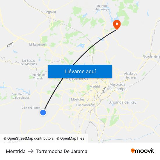Méntrida to Torremocha De Jarama map
