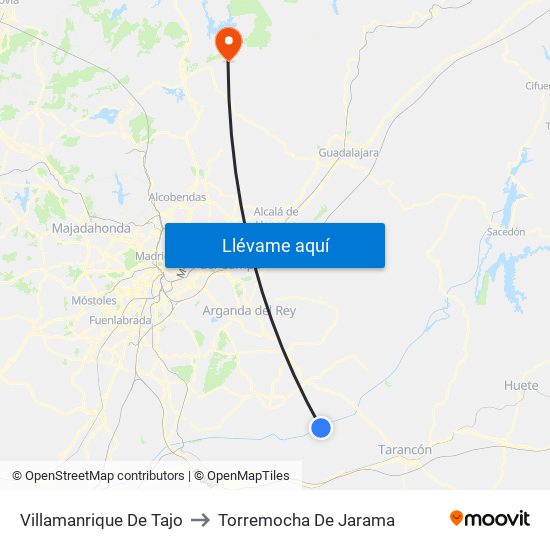 Villamanrique De Tajo to Torremocha De Jarama map