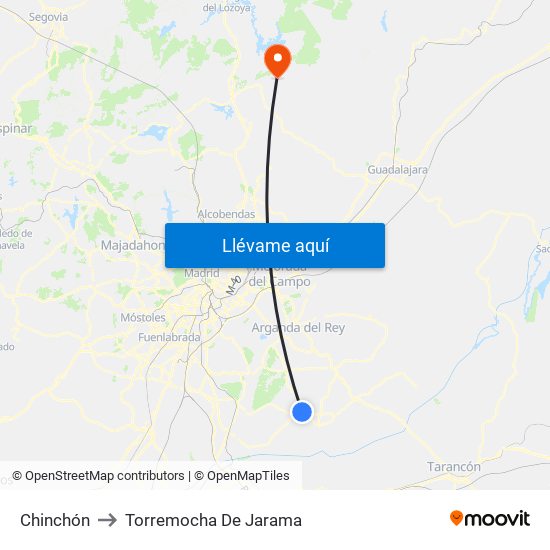 Chinchón to Torremocha De Jarama map