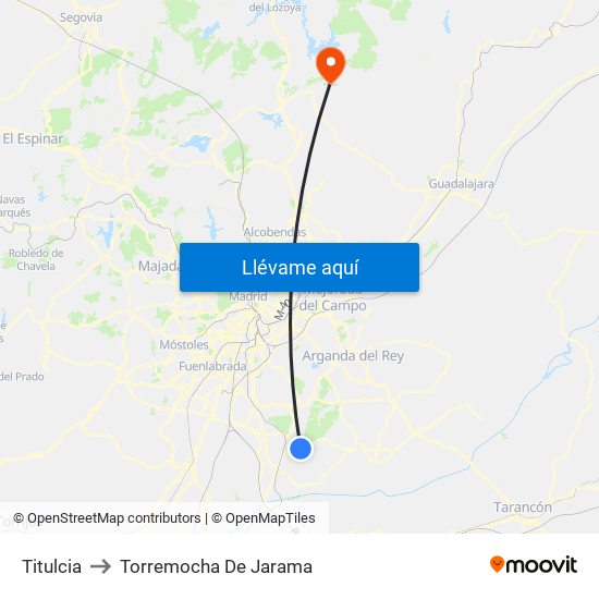 Titulcia to Torremocha De Jarama map