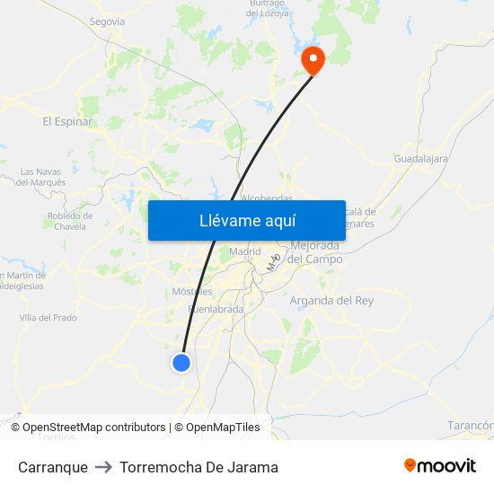 Carranque to Torremocha De Jarama map