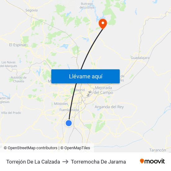 Torrejón De La Calzada to Torremocha De Jarama map