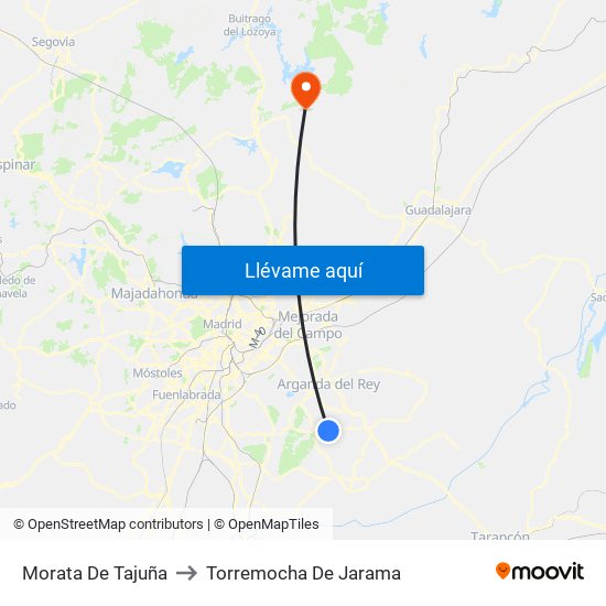 Morata De Tajuña to Torremocha De Jarama map