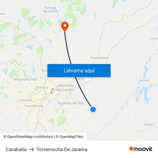 Carabaña to Torremocha De Jarama map