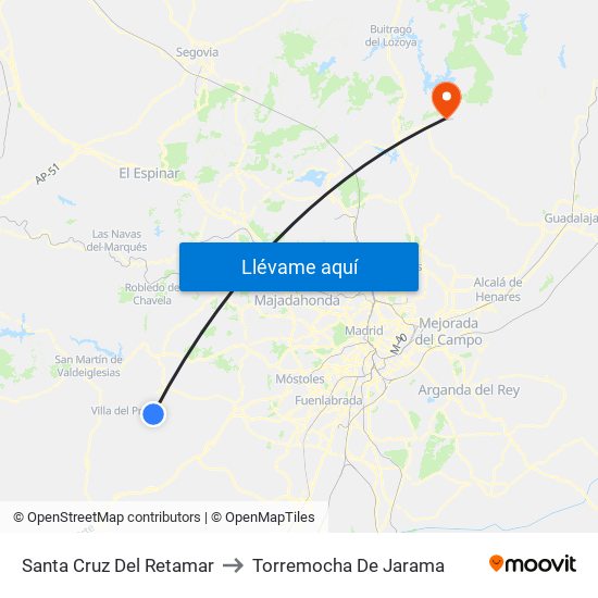 Santa Cruz Del Retamar to Torremocha De Jarama map