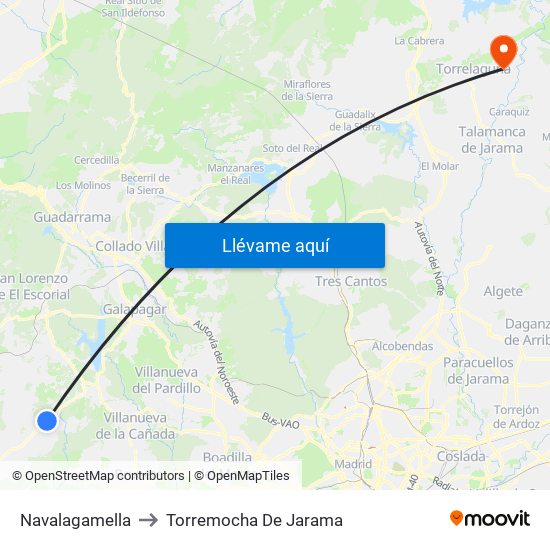 Navalagamella to Torremocha De Jarama map
