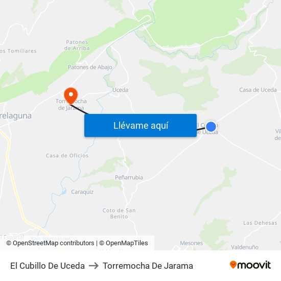 El Cubillo De Uceda to Torremocha De Jarama map