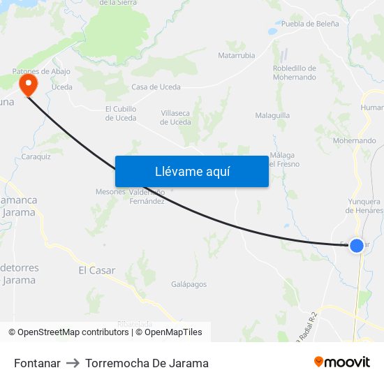 Fontanar to Torremocha De Jarama map