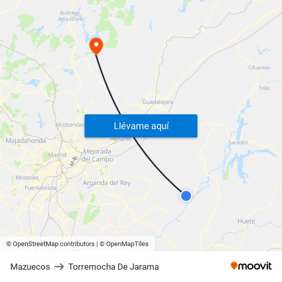 Mazuecos to Torremocha De Jarama map