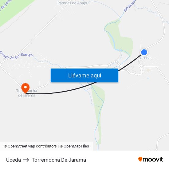 Uceda to Torremocha De Jarama map