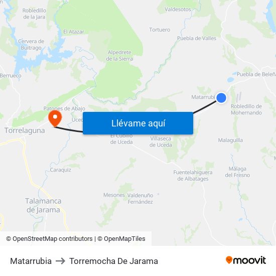 Matarrubia to Torremocha De Jarama map