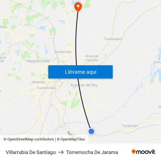 Villarrubia De Santiago to Torremocha De Jarama map