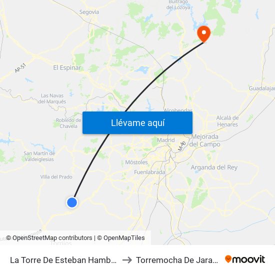 La Torre De Esteban Hambrán to Torremocha De Jarama map