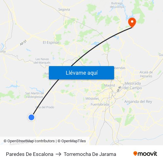 Paredes De Escalona to Torremocha De Jarama map