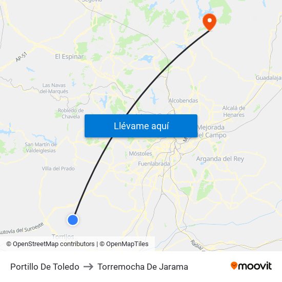 Portillo De Toledo to Torremocha De Jarama map