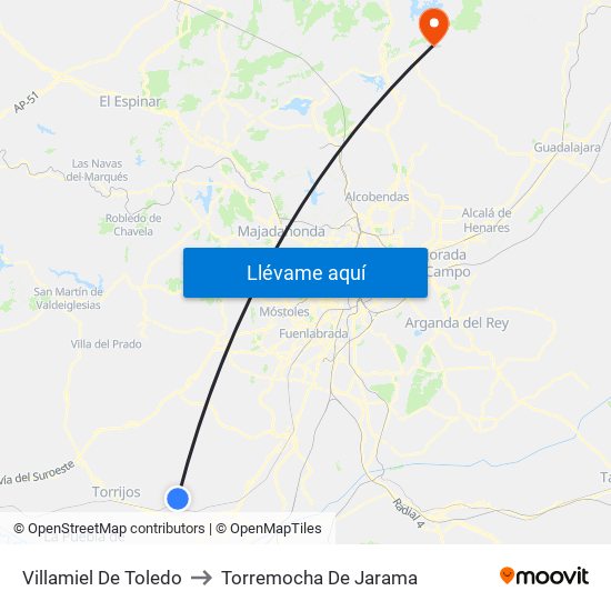 Villamiel De Toledo to Torremocha De Jarama map