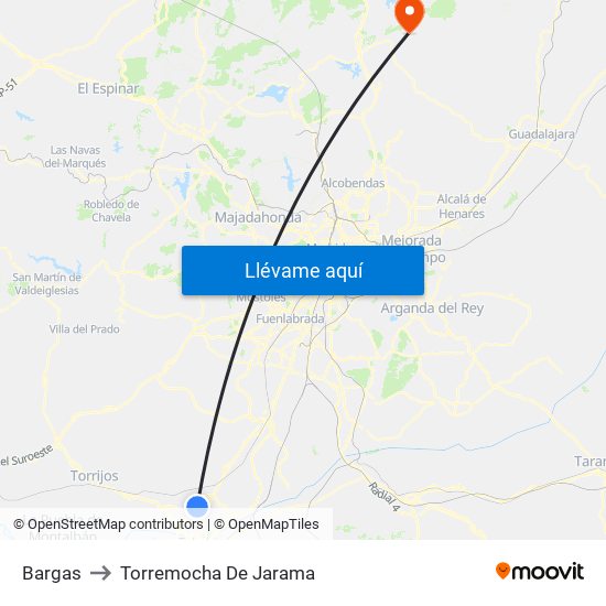 Bargas to Torremocha De Jarama map