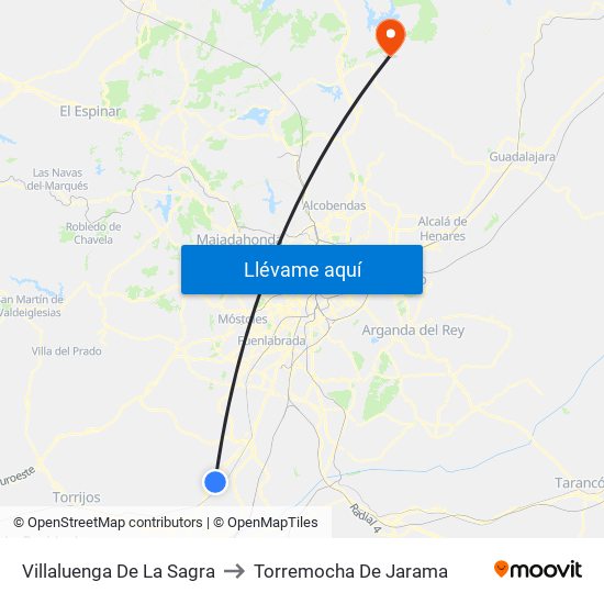 Villaluenga De La Sagra to Torremocha De Jarama map