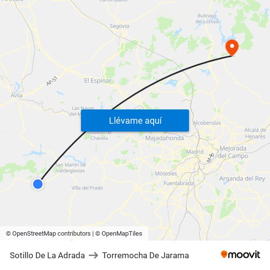 Sotillo De La Adrada to Torremocha De Jarama map