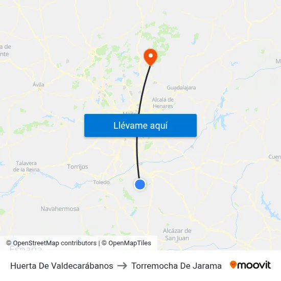 Huerta De Valdecarábanos to Torremocha De Jarama map