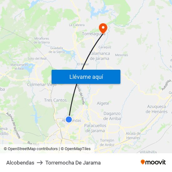 Alcobendas to Torremocha De Jarama map