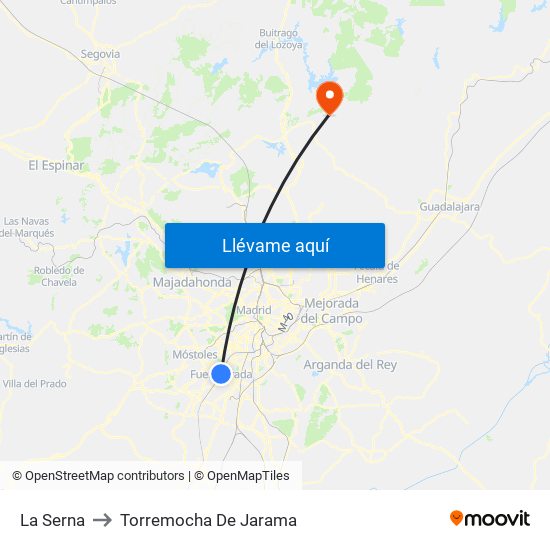 La Serna to Torremocha De Jarama map