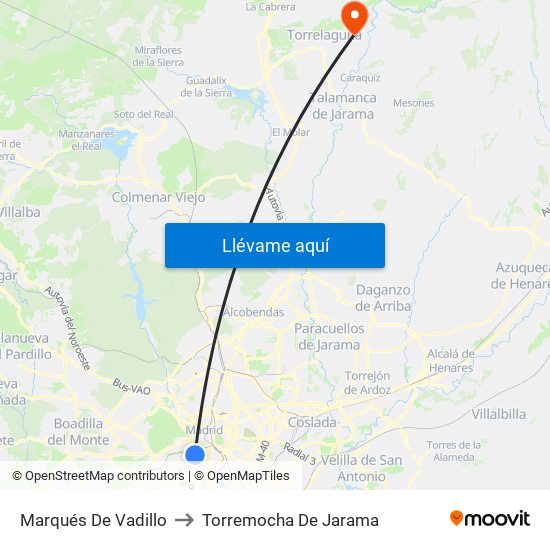 Marqués De Vadillo to Torremocha De Jarama map