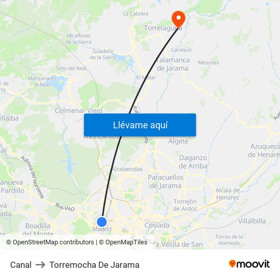 Canal to Torremocha De Jarama map