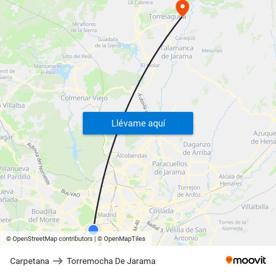 Carpetana to Torremocha De Jarama map