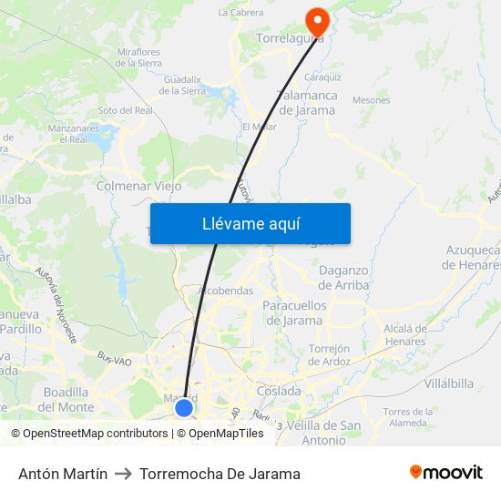 Antón Martín to Torremocha De Jarama map