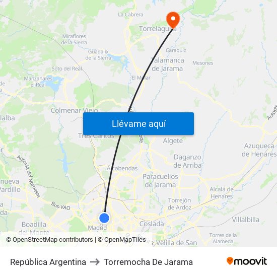 República Argentina to Torremocha De Jarama map