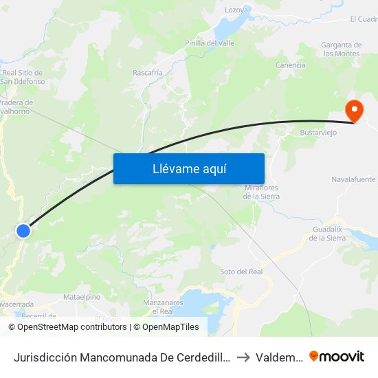 Jurisdicción Mancomunada De Cerdedilla Y Navacerrada to Valdemanco map