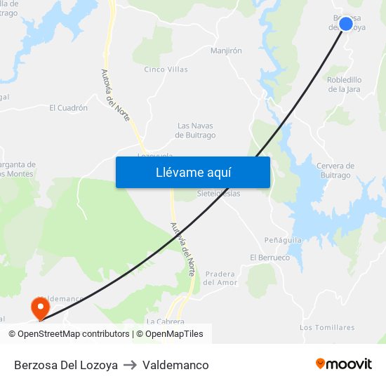 Berzosa Del Lozoya to Valdemanco map