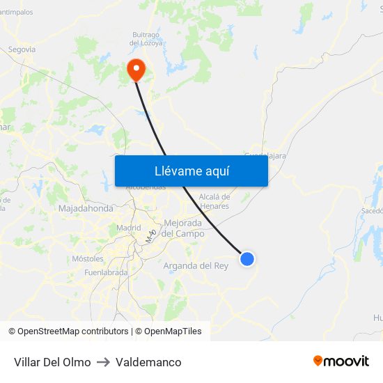 Villar Del Olmo to Valdemanco map