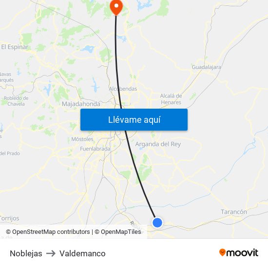 Noblejas to Valdemanco map